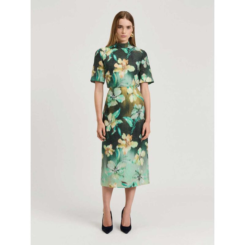 Veronika Maine Silk Blend Floral Skirt image number 3